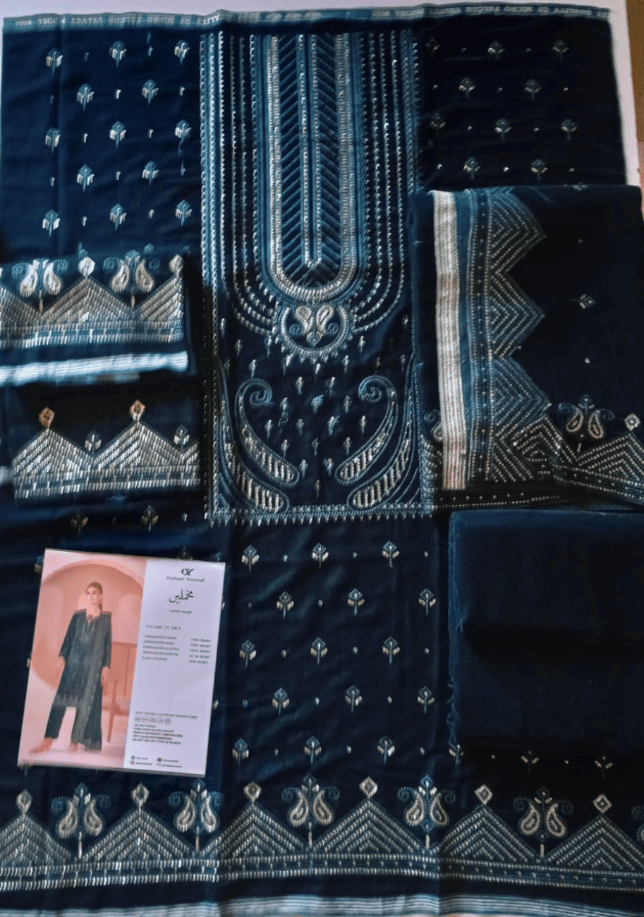 Gulzar Yousaf Velvet Embroidered 3PC V1-D5