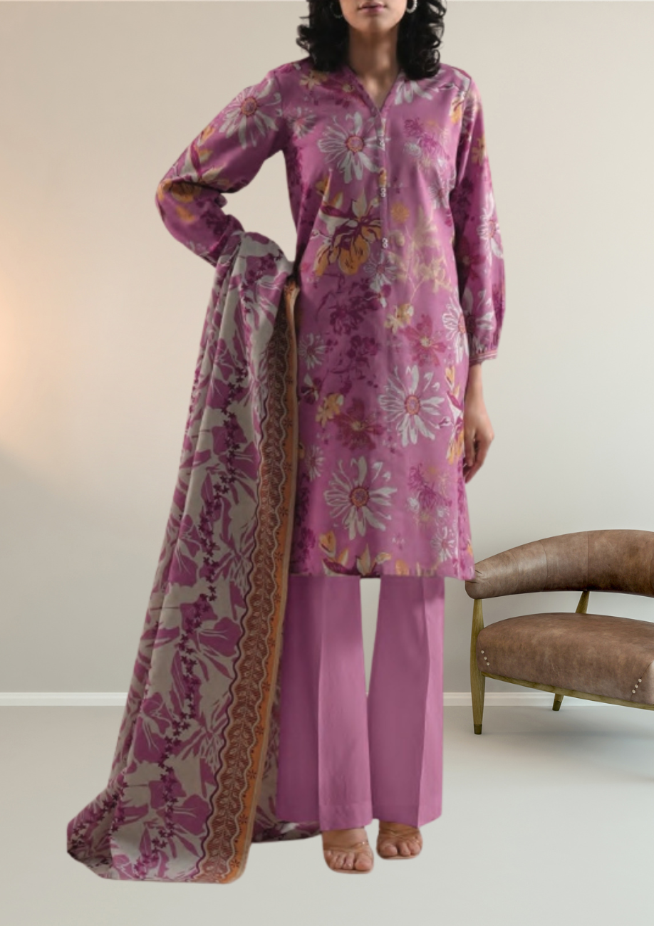 Saya's Printed Khaddar 3pc D10
