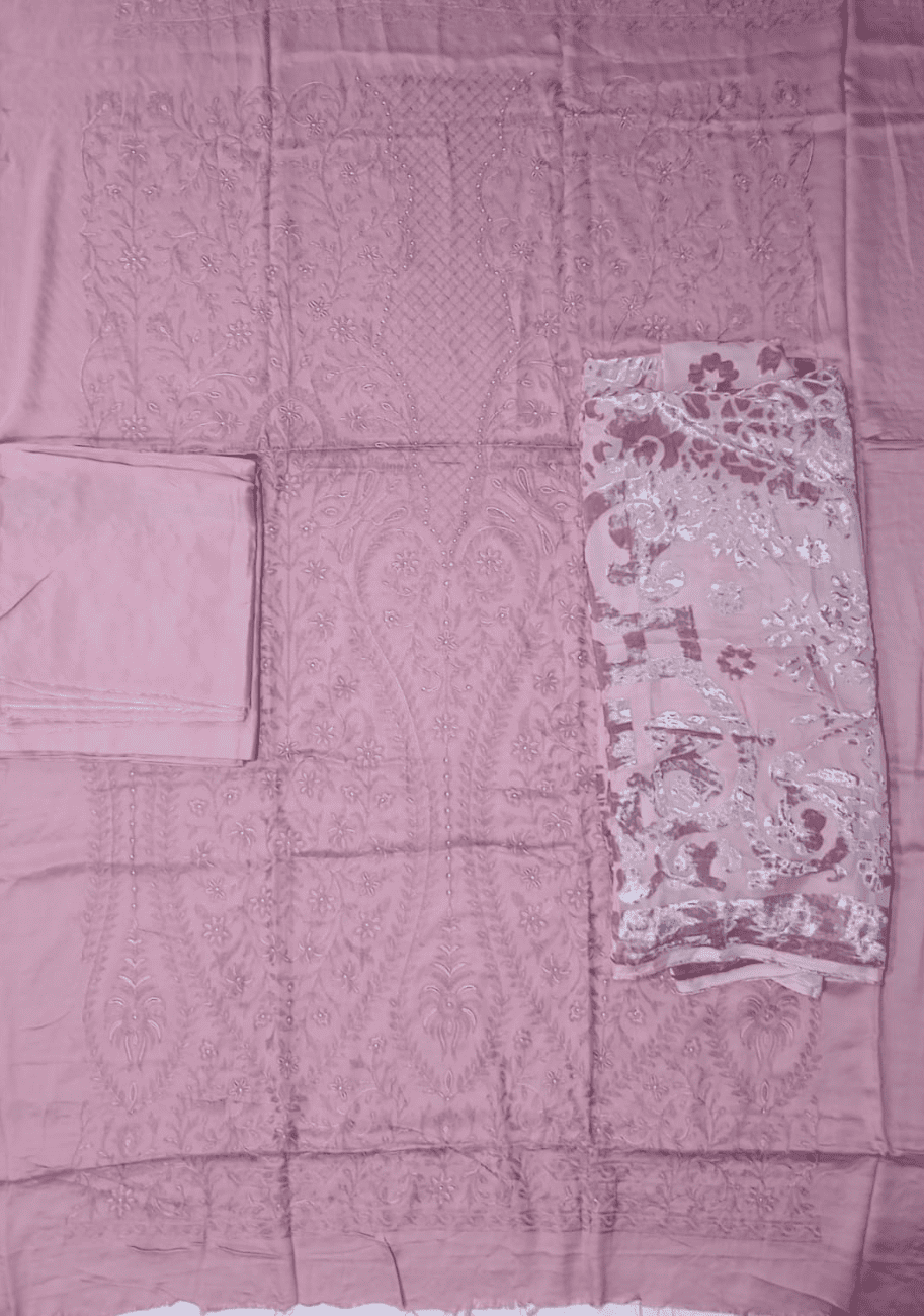 HZ Embroidered Velvet Shawl 3PC Suit Vol.2 D5