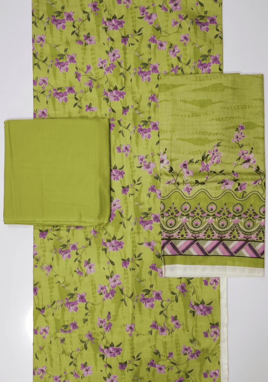 ALKARAM Printed Khaddar 3Pc Suit-V2-D5