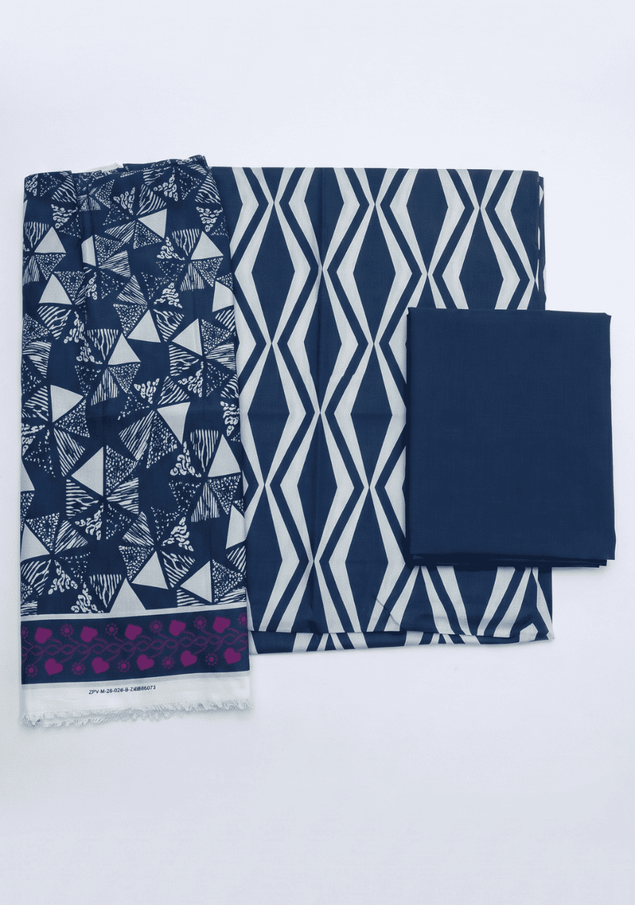 Zesh Premium Printed Linen 3PC Luxury Collection V1-D5