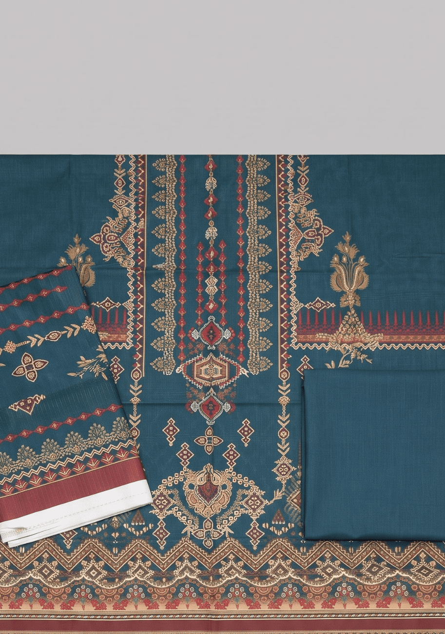Zesh Premium Doriya Linen 3PC Luxury Collection V2-D5