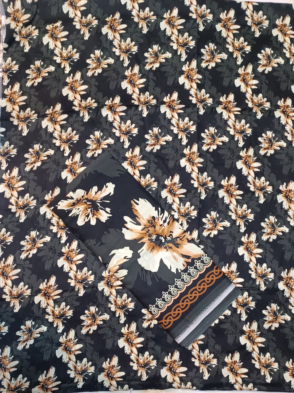 Bin Inam Printed Banadora Linen 3pc D36