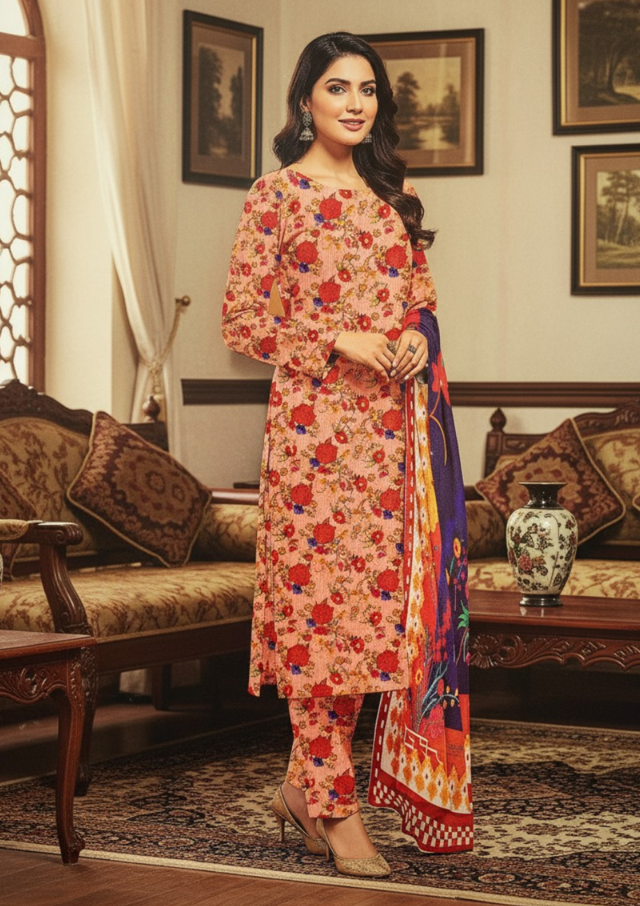 Bin Inam Banadora Linen Allover 3pc D12