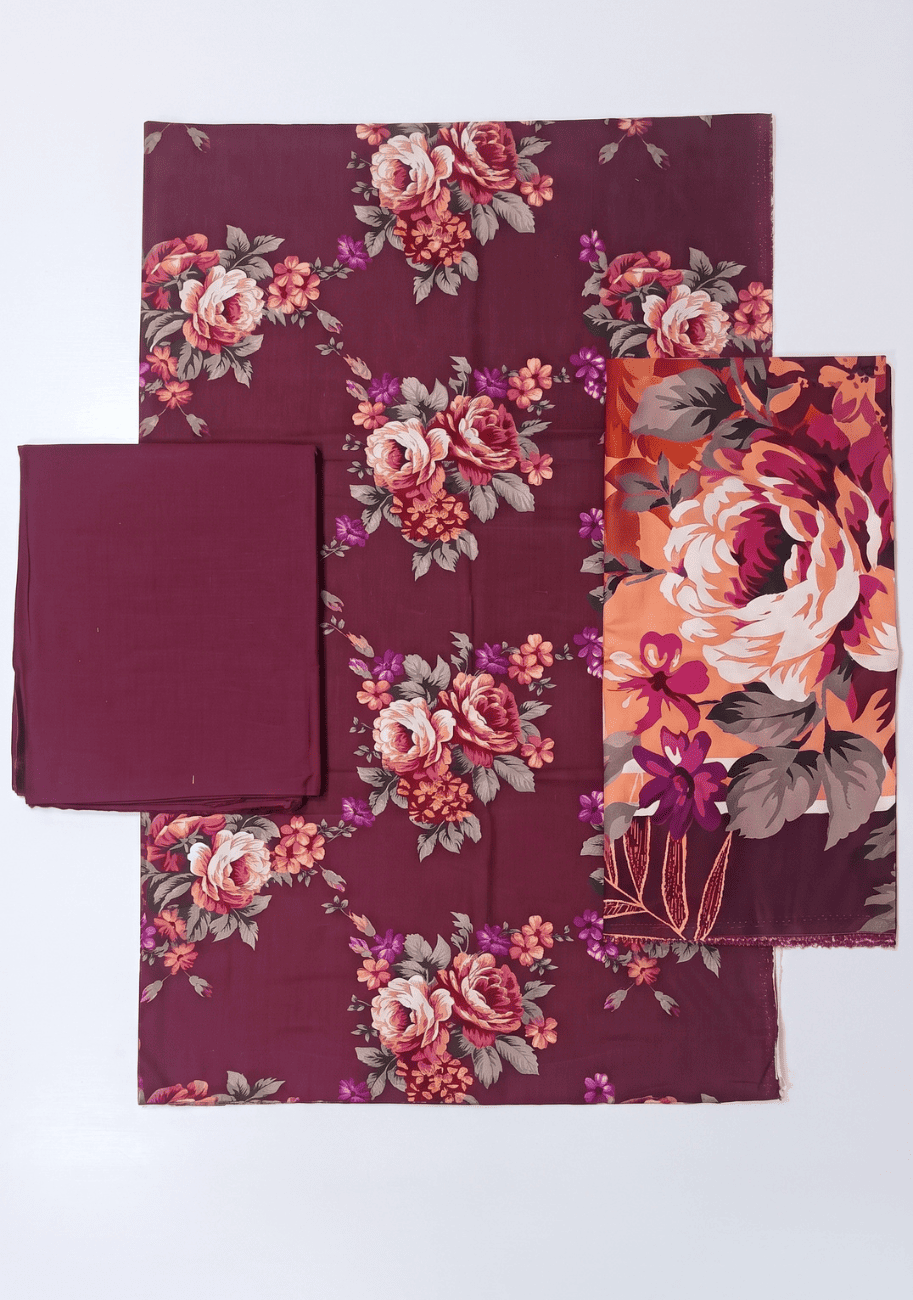 Salina Premium Printed Linen 3PC Luxury Collection V1-D15
