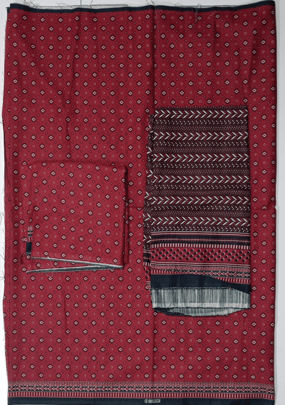 Bin Saeed Printed Khaddar 3PC Suit Vol.02 D8