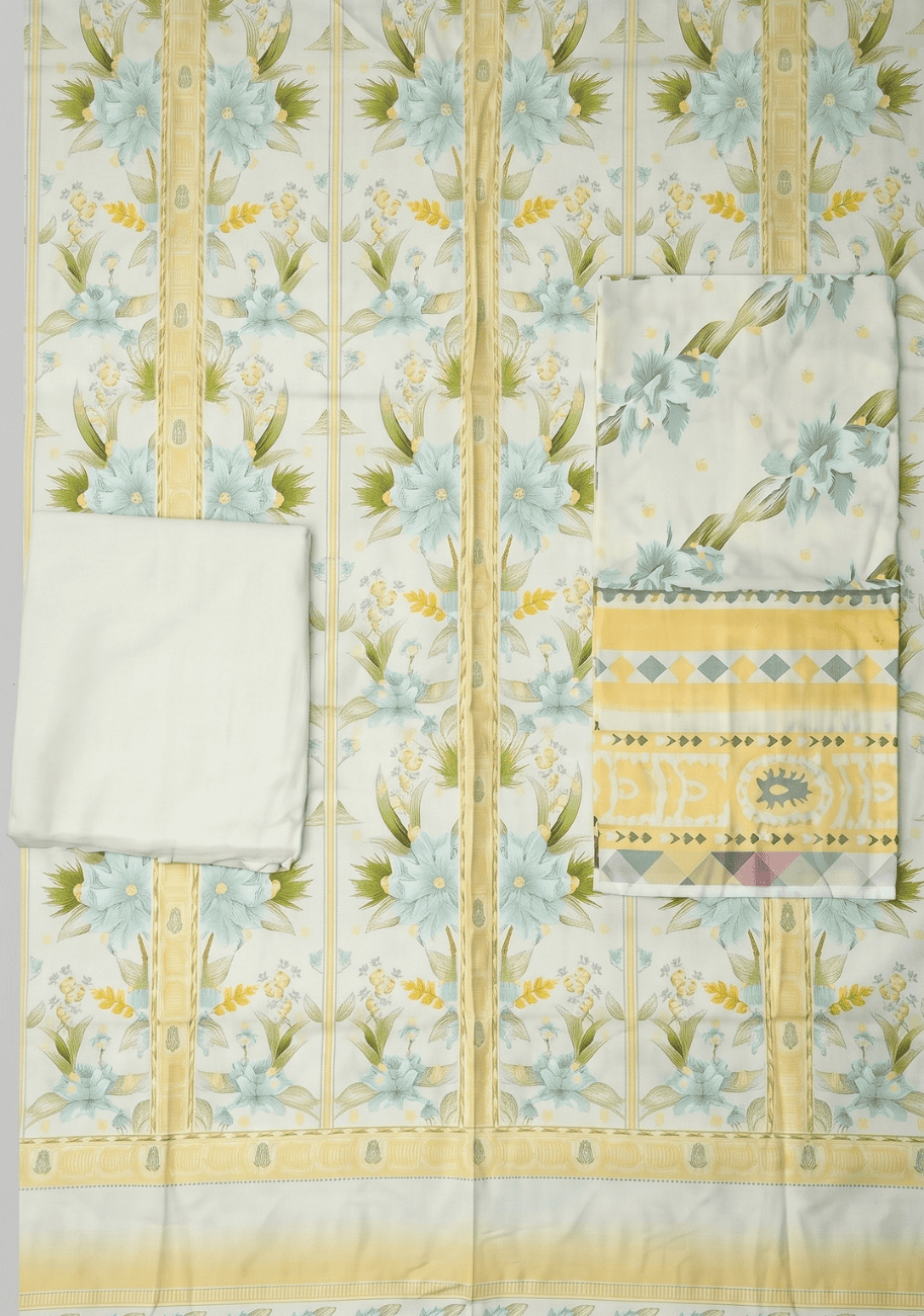 ALKARAM Printed Khaddar 3Pc Suit-V2-D8