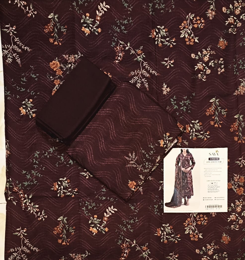 Saya Printed Cotton Khaddar 3pc D13