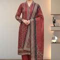 Bin Inam Printed Jacquard 3pc with Zari Voil Dupatta D1