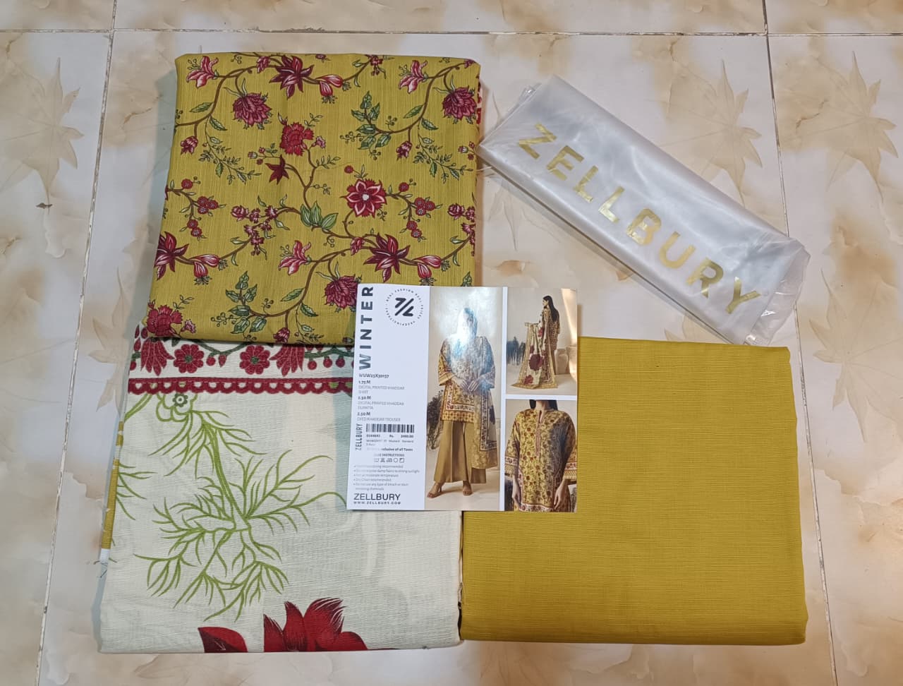 Zellbury Printed Khaddar 3pc D1