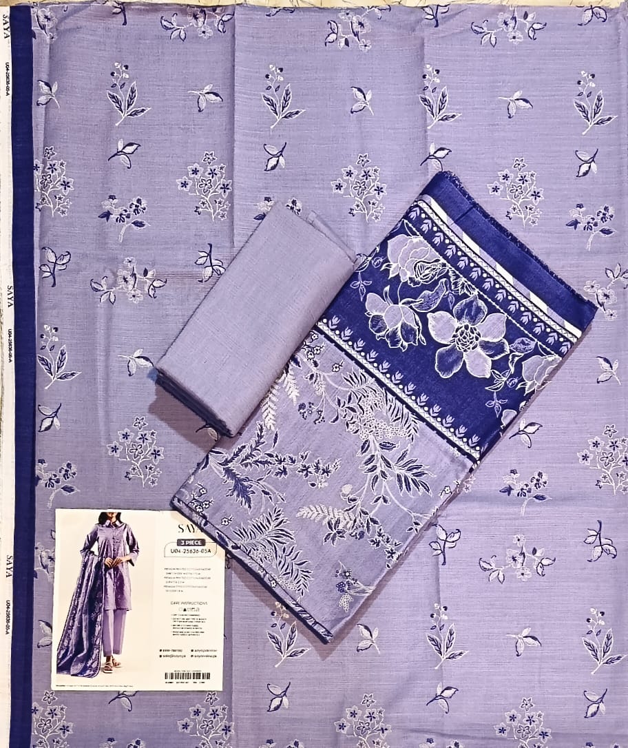 Saya Printed Cotton Khaddar 3pc D16