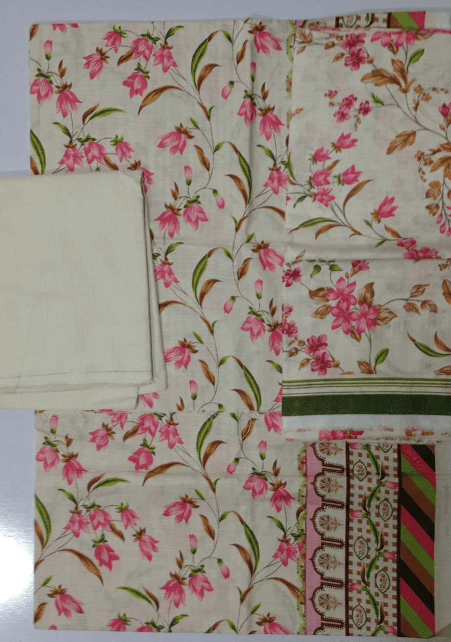 ALKARAM Printed Khaddar 3Pc Suit-V2-D12