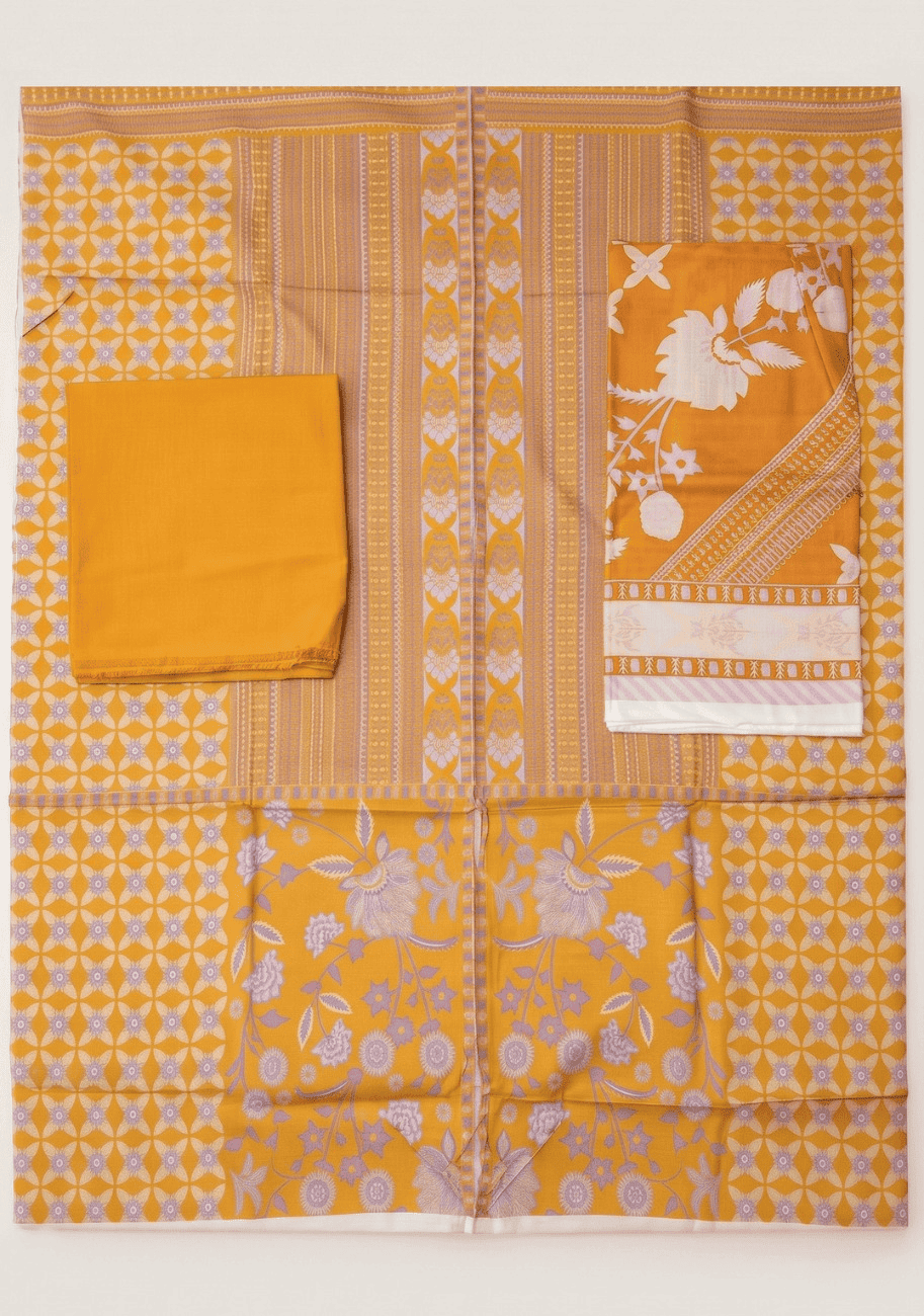 ALKARAM Printed Khaddar 3Pc Suit-V2-D13