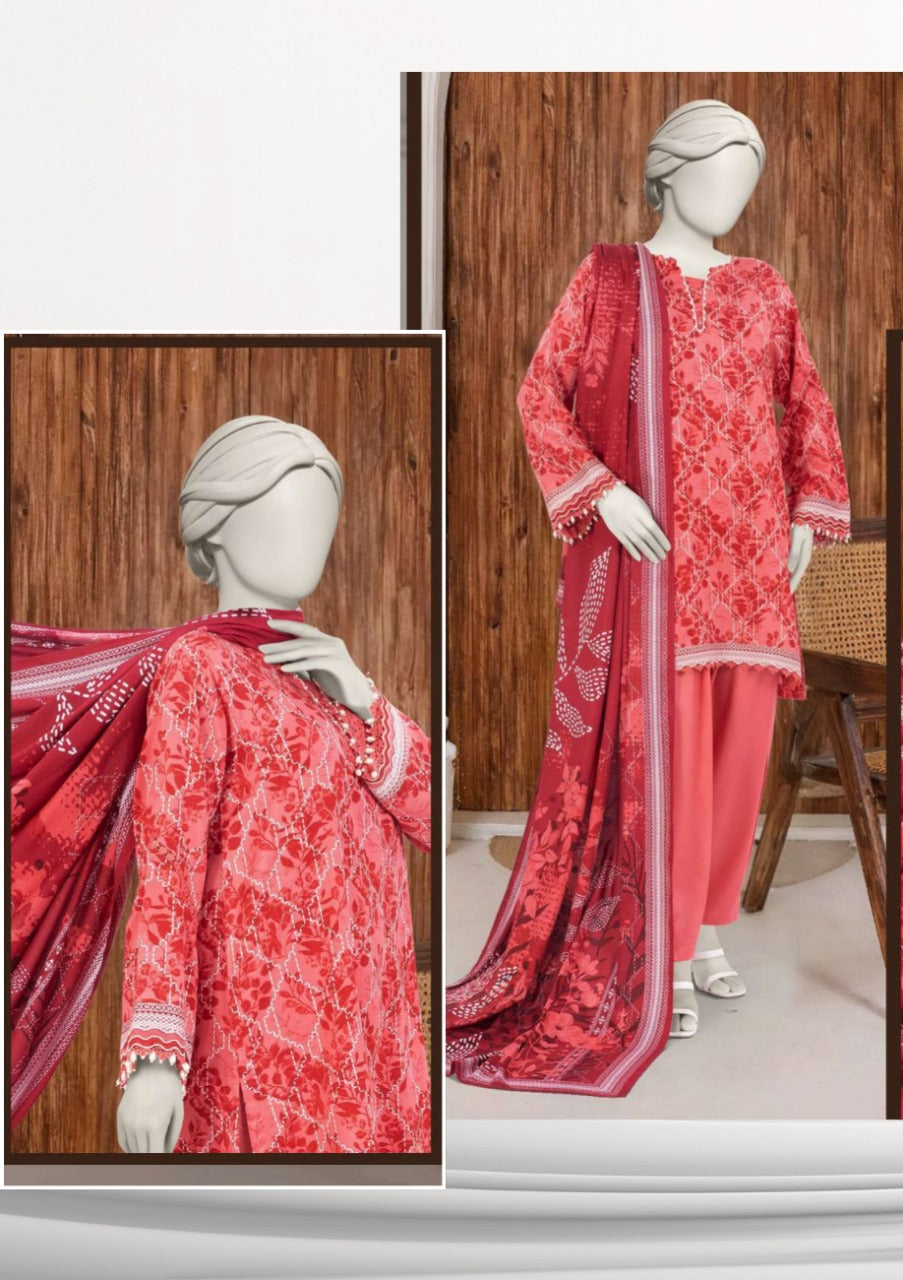 MTJ Luxury Slub Printed Viscos 3pc d9