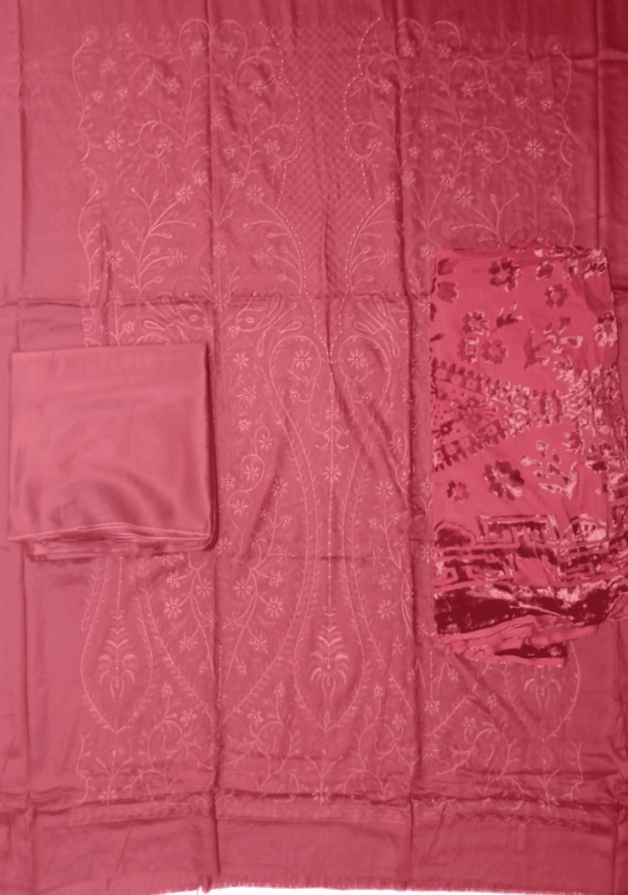 HZ Embroidered Velvet Shawl 3PC Suit Vol.2 D1