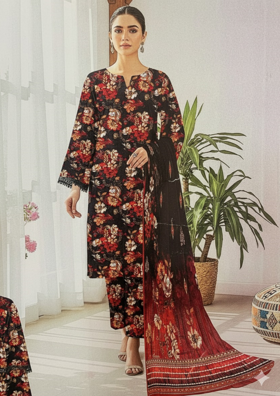 Bin Inam Banadora Linen Allover 3pc D2