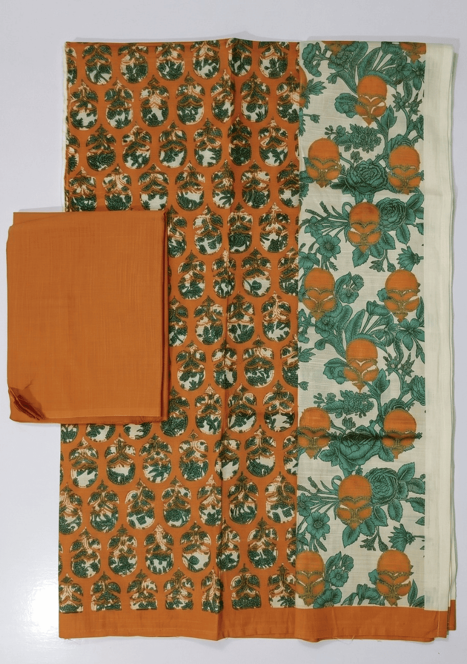 ALKARAM Printed Khaddar 3Pc Suit-V2-D1