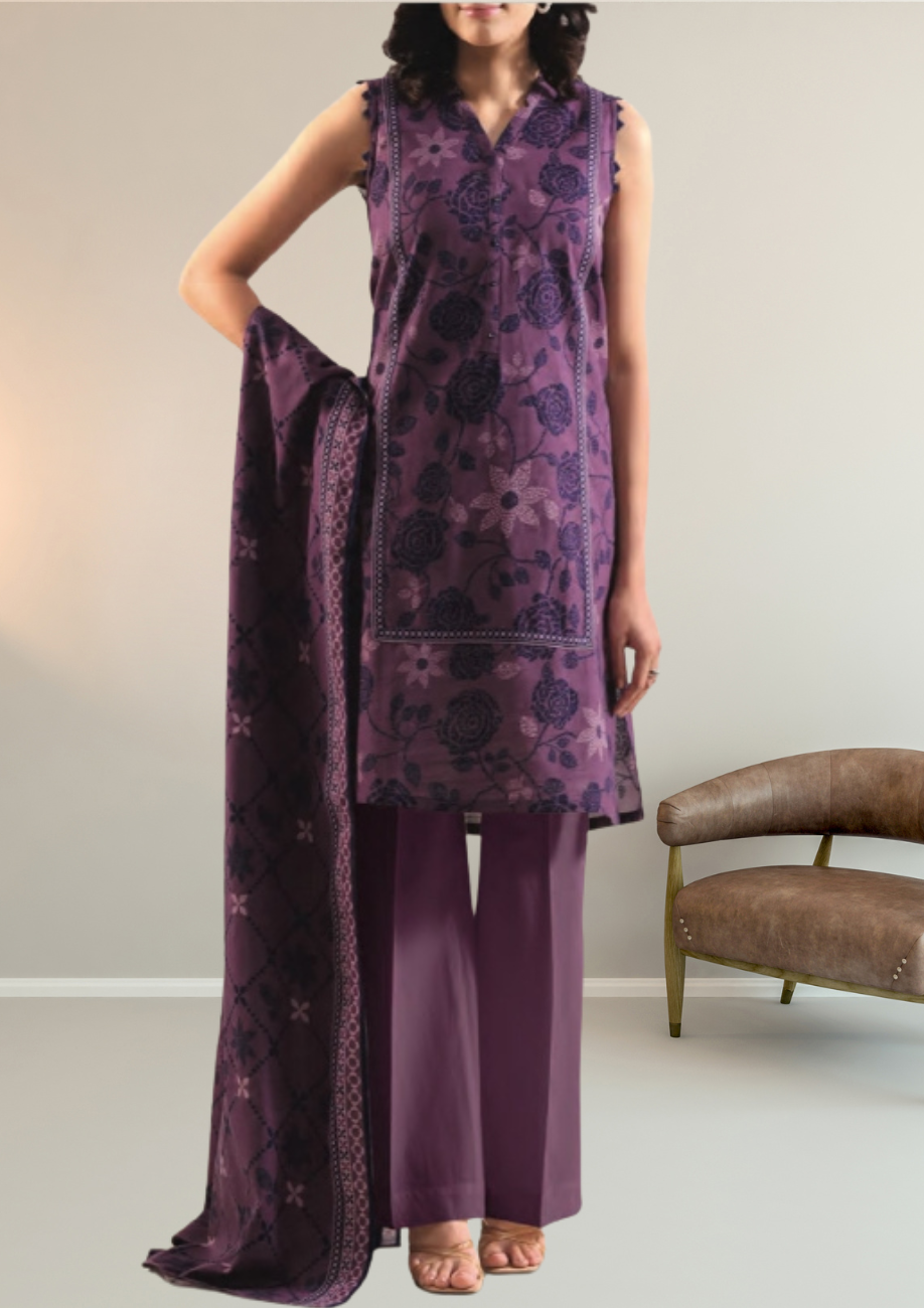 Saya's Printed Khaddar 3pc D2