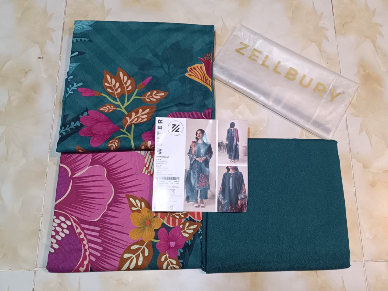 Zellbury Printed Karandi 3pc D2
