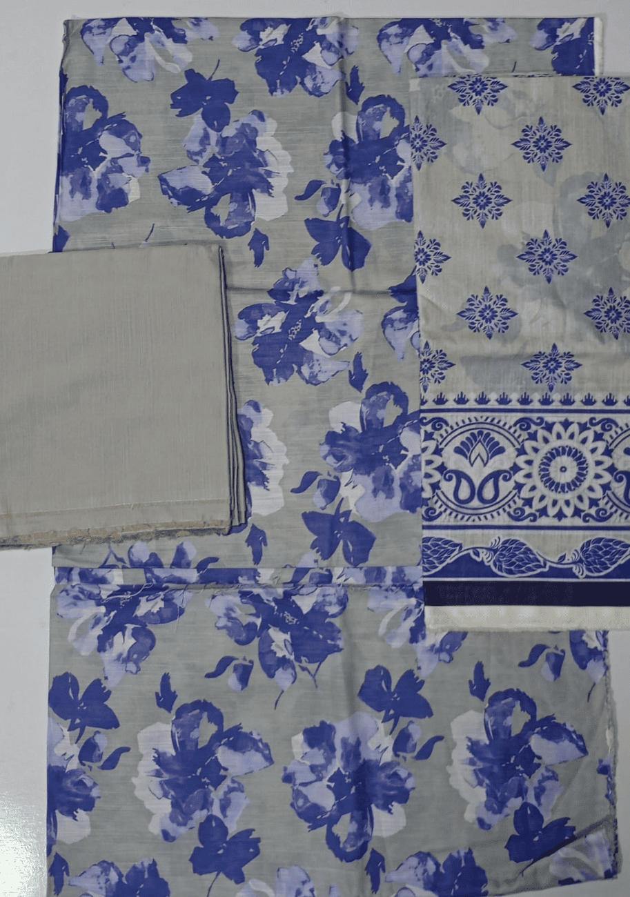 ALKARAM Printed Khaddar 3Pc Suit-V2-D15