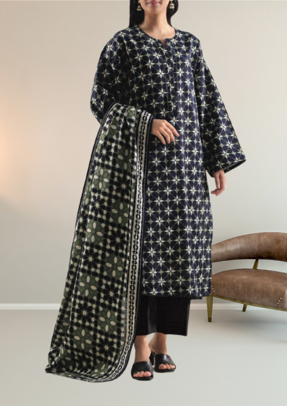 Saya's Printed Khaddar 3pc D3