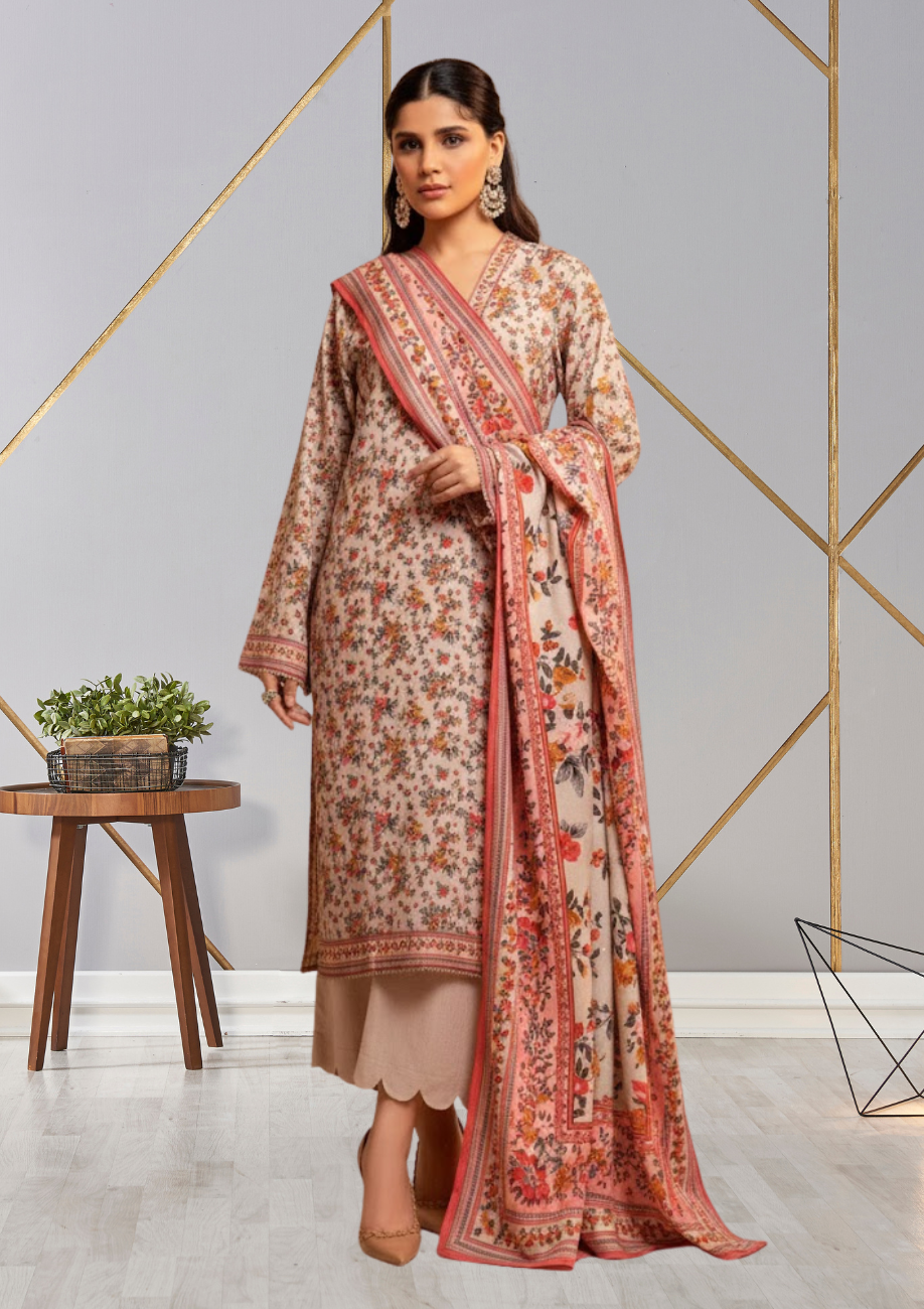 Salina Slub Viscos Printed 3pc D3