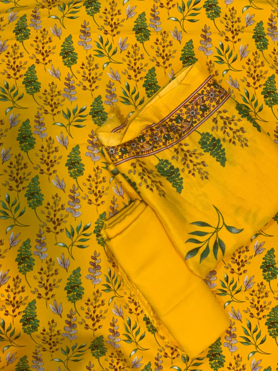 Pashmina Printed Cotray Wool Shawl 3pc D3