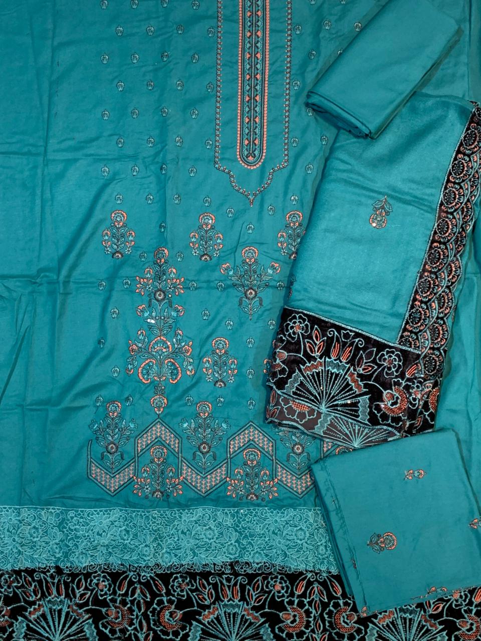 Palwasha Peach Wool Embroidered 3pc D3