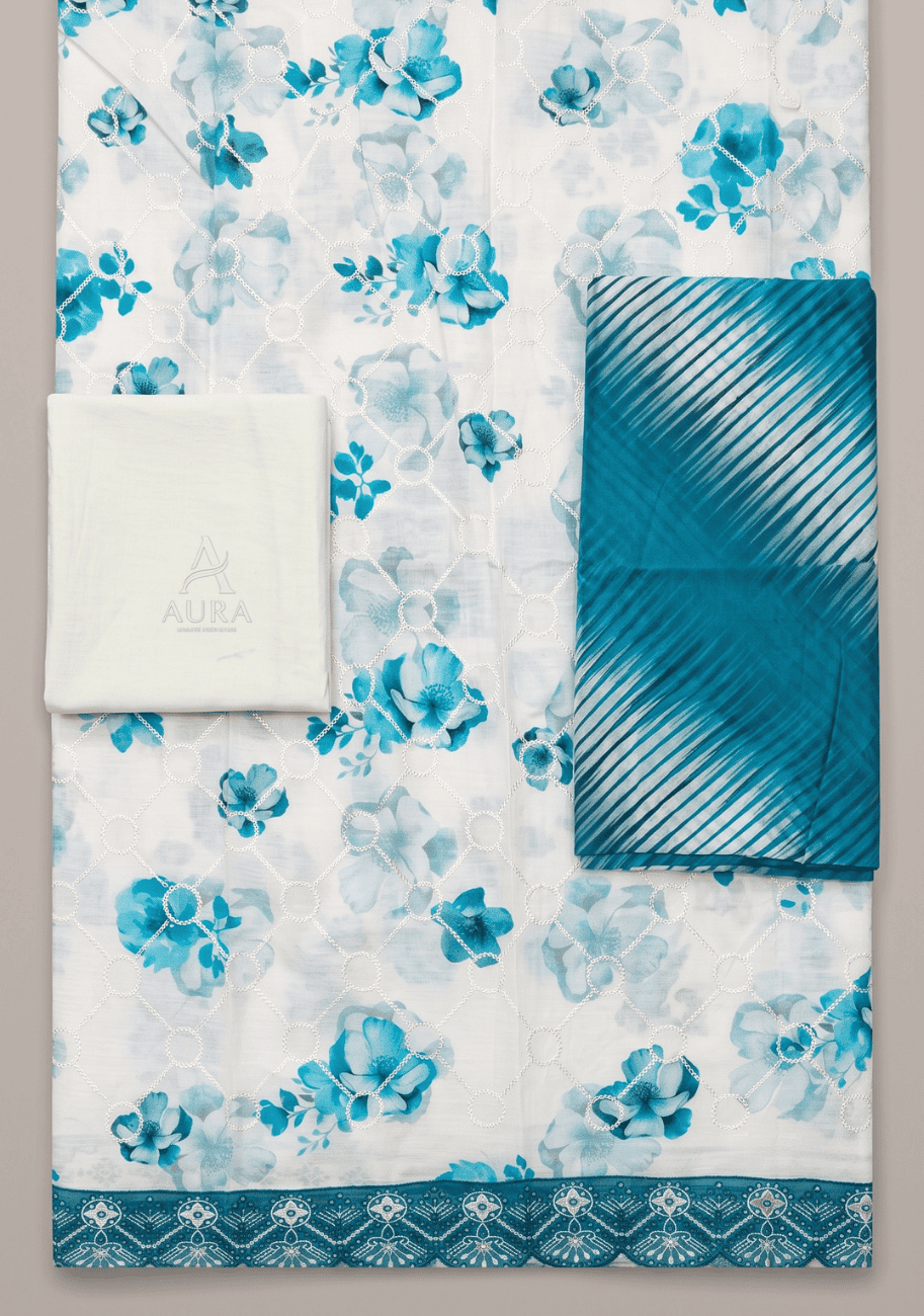 Saqaafah Embroidered 3PC Vol-1-D18