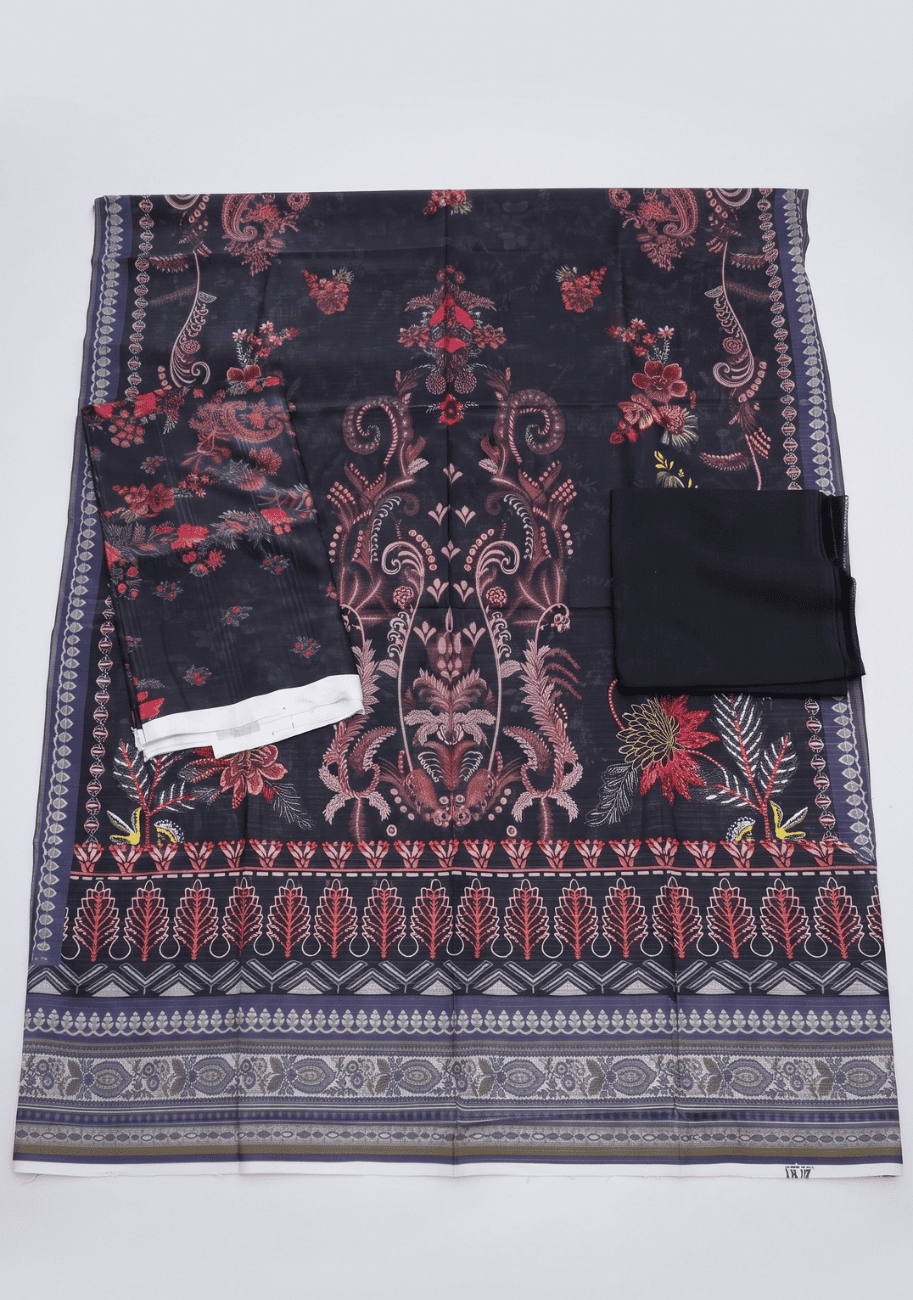 Zesh Premium Doriya Linen 3PC Luxury Collection V2-D2