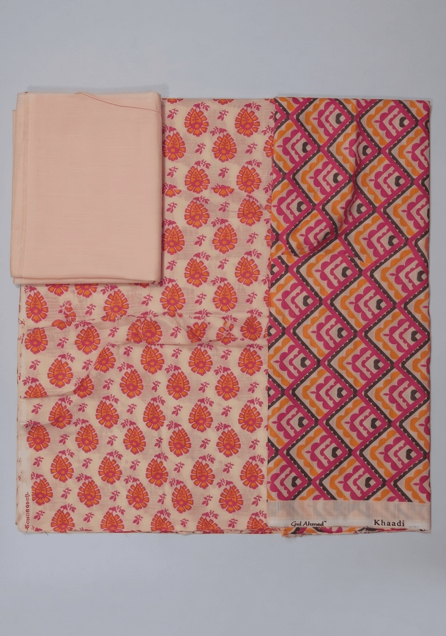 ALKARAM Printed Khaddar 3Pc Suit-V2-D2