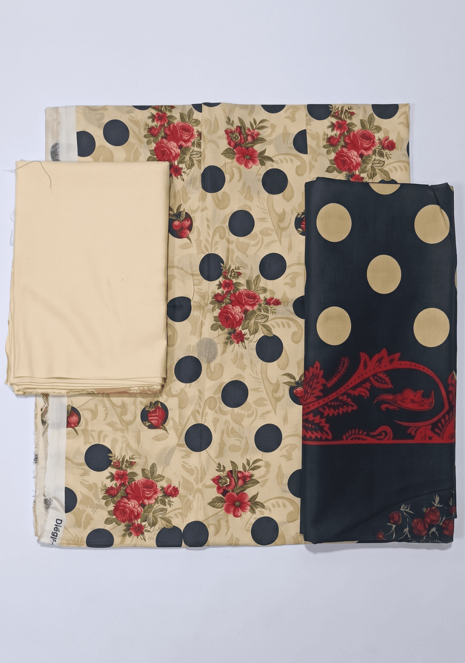 Salina Premium Printed Linen 3PC Luxury Collection V1-D11