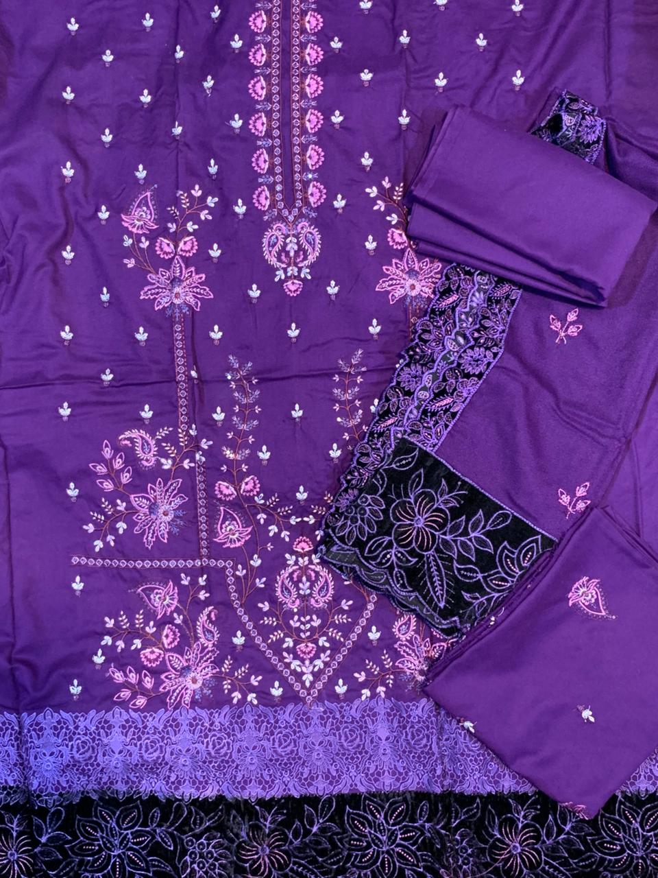 Palwasha Peach Wool Embroidered 3pc D4