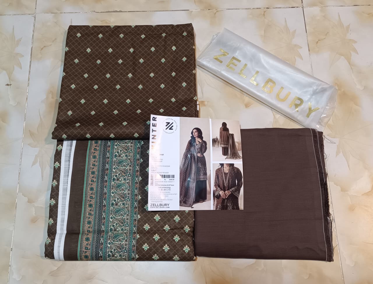 Zellbury Printed Khaddar 3pc D5