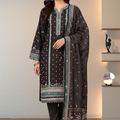 Bin Inam Printed Jacquard 3pc with Zari Voil Dupatta D6