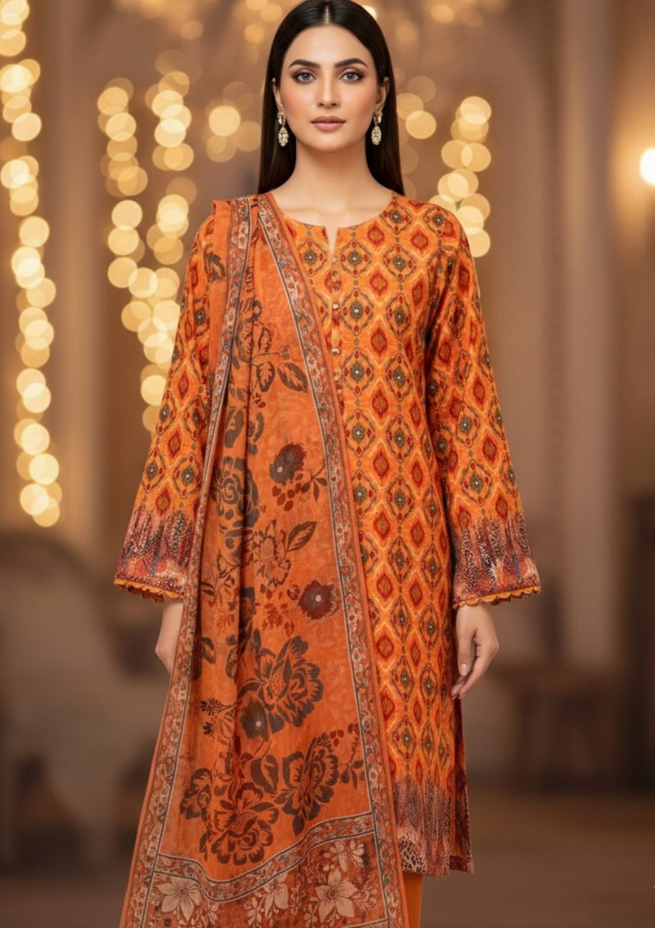 Viscose Banadora with Bamber Dupatta 3pc D6