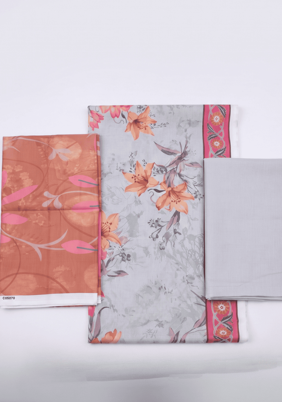 Zesh Premium Printed Linen 3PC Luxury Collection V1-D3