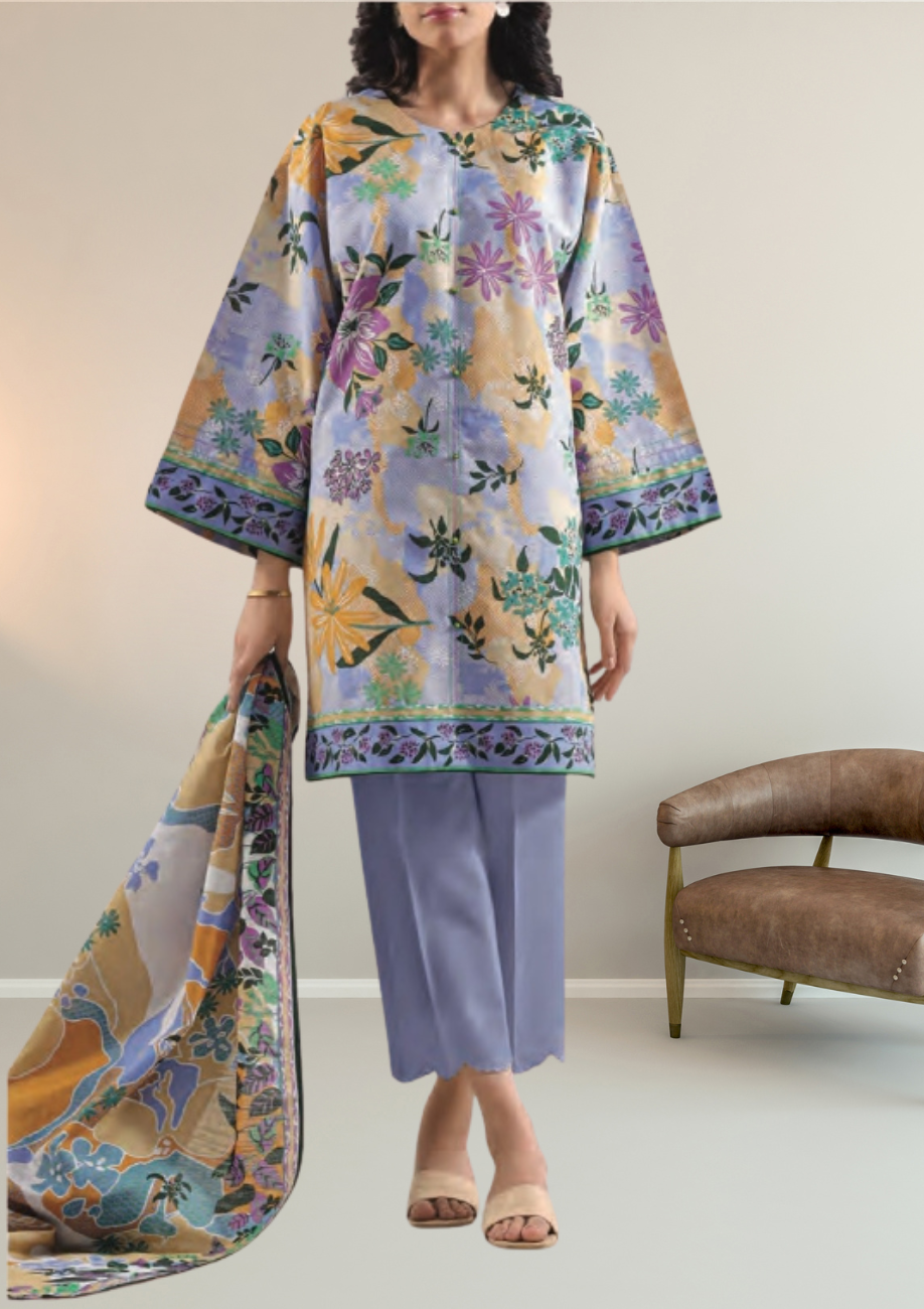 Saya's Printed Khaddar 3pc D6