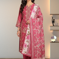 Bin Inam Printed Jacquard 3pc with Zari Voil Dupatta D7