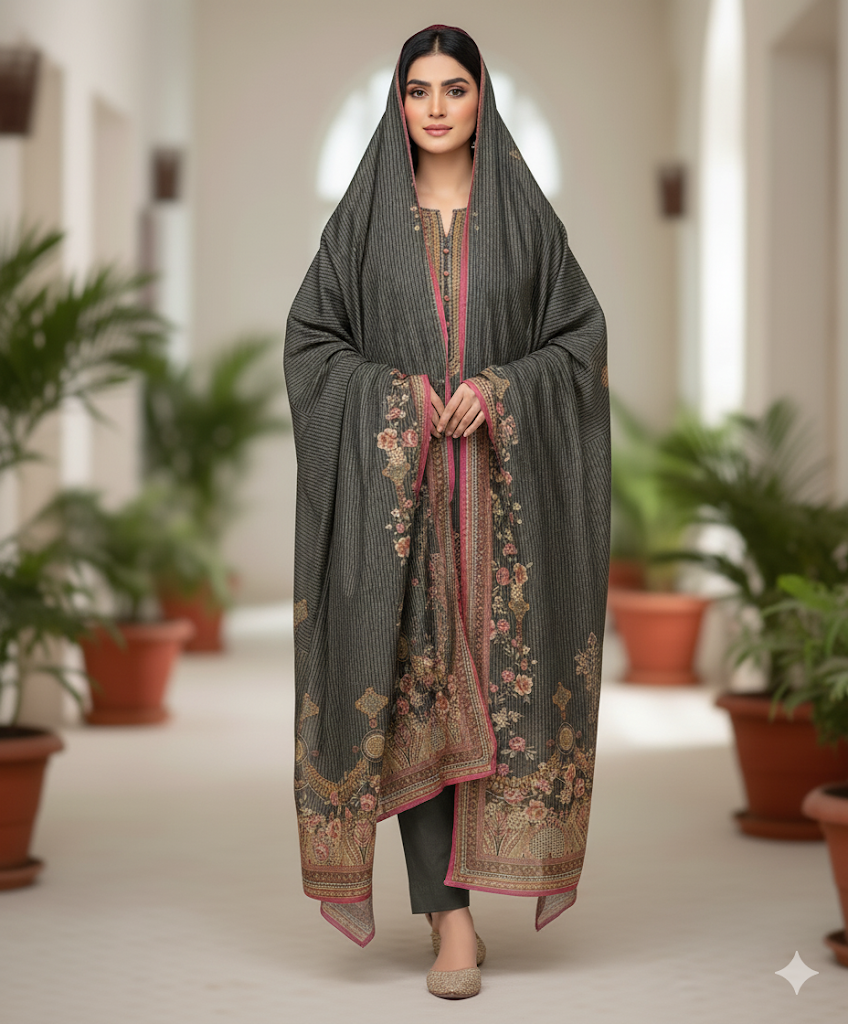 Meraj Luxury Shambrey 3pc D7
