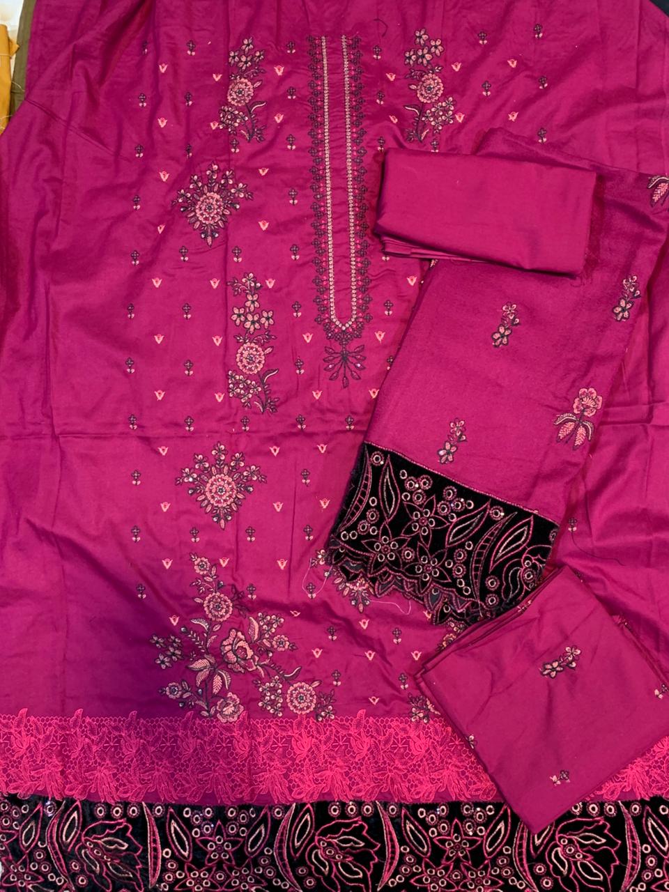 Palwasha Peach Wool Embroidered 3pc D7