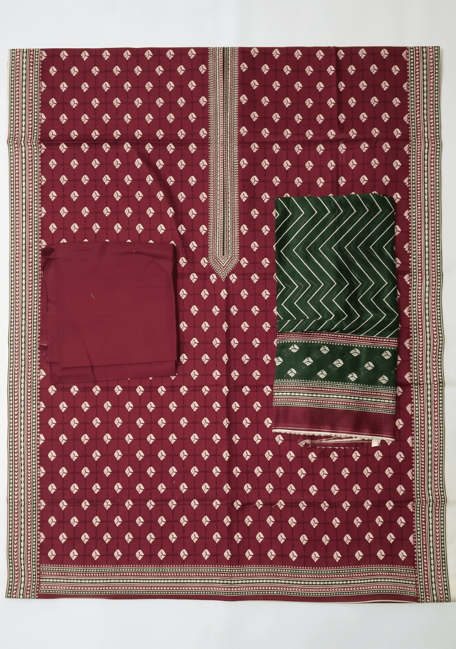 Bin Saeed Luxury Lawn 3Pc Suit Vol-4D4