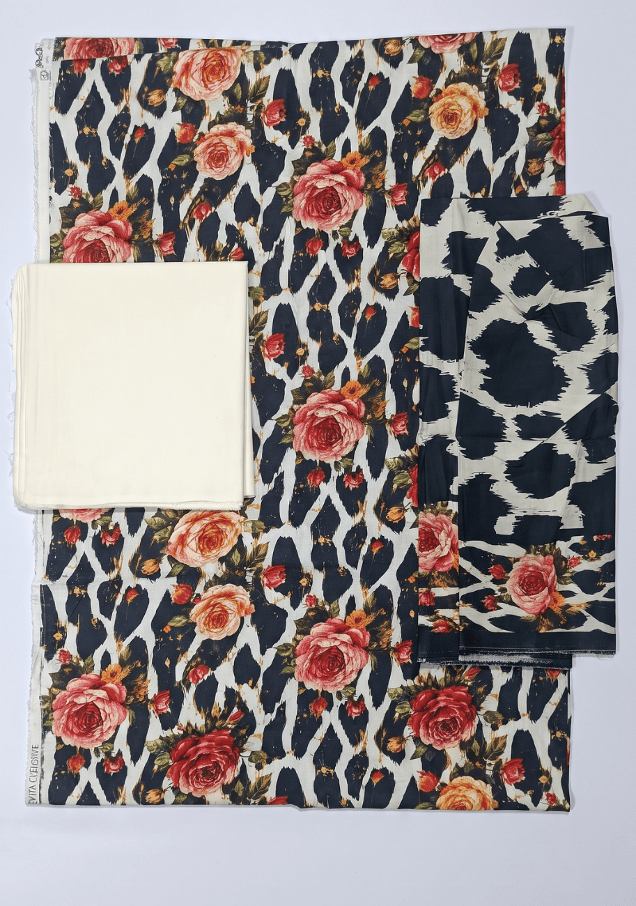 Salina Premium Printed Linen 3PC Luxury Collection V1-D13