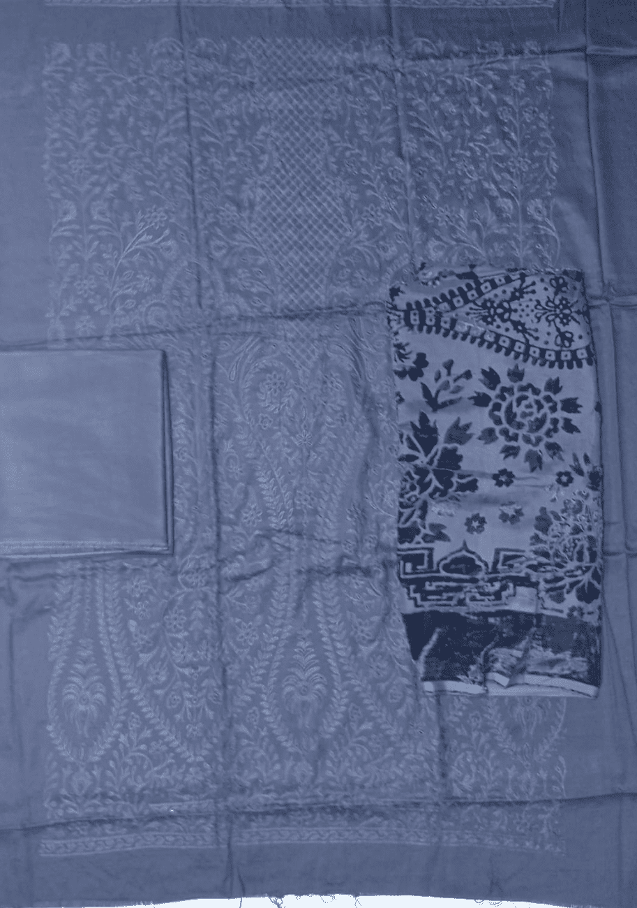 HZ Embroidered Velvet Shawl 3PC Suit Vol.2 D4