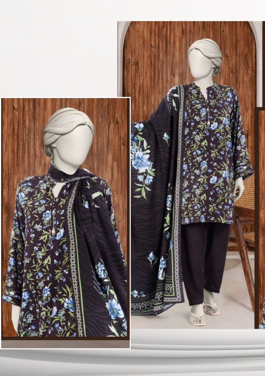 MTJ Luxury Slub Printed Viscos 3pc d3