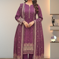 Bin Inam Printed Jacquard 3pc with Zari Voil Dupatta D9