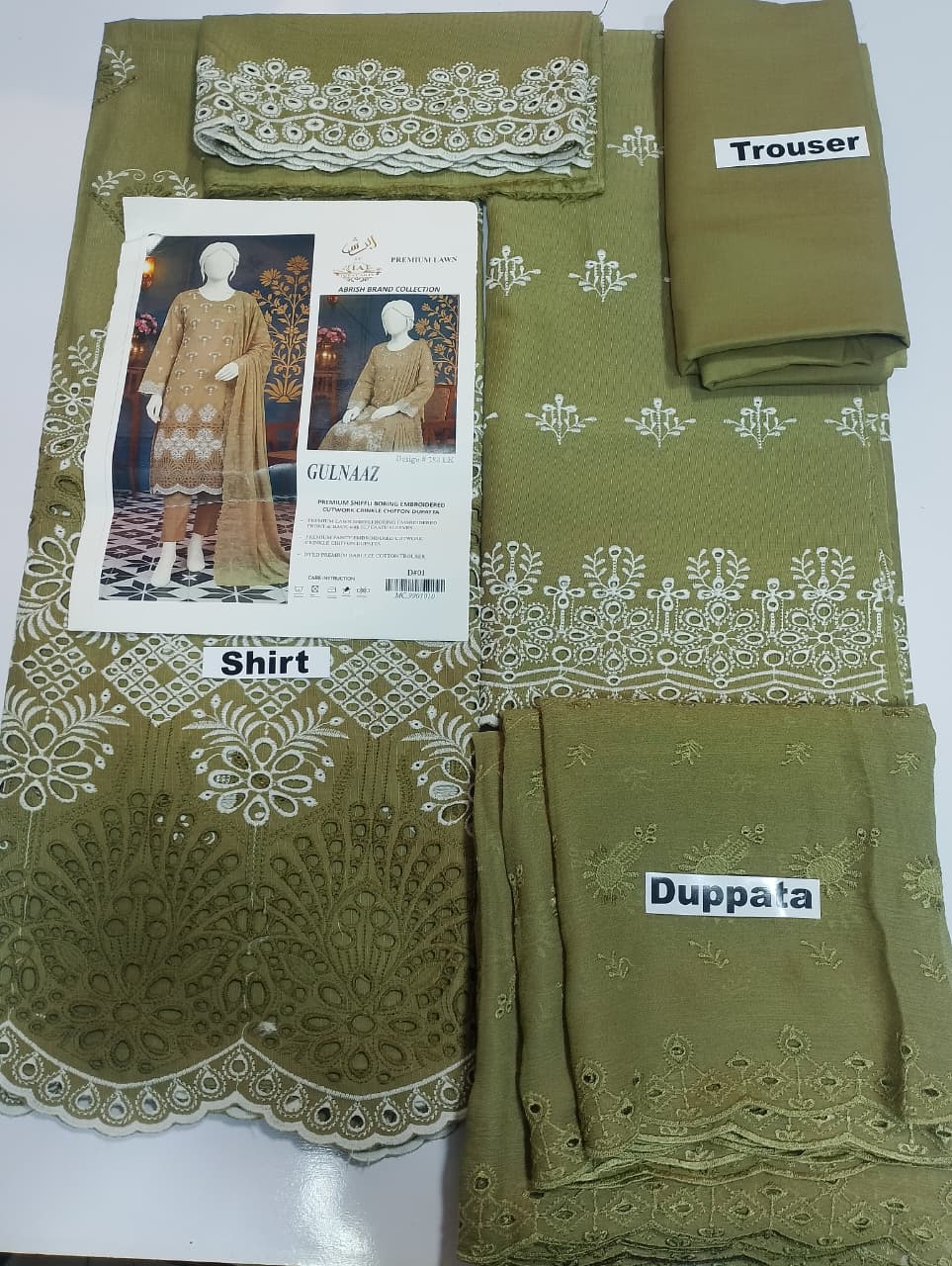Abrish Shifli Embroidered Chickankari Lawn 3pc D2