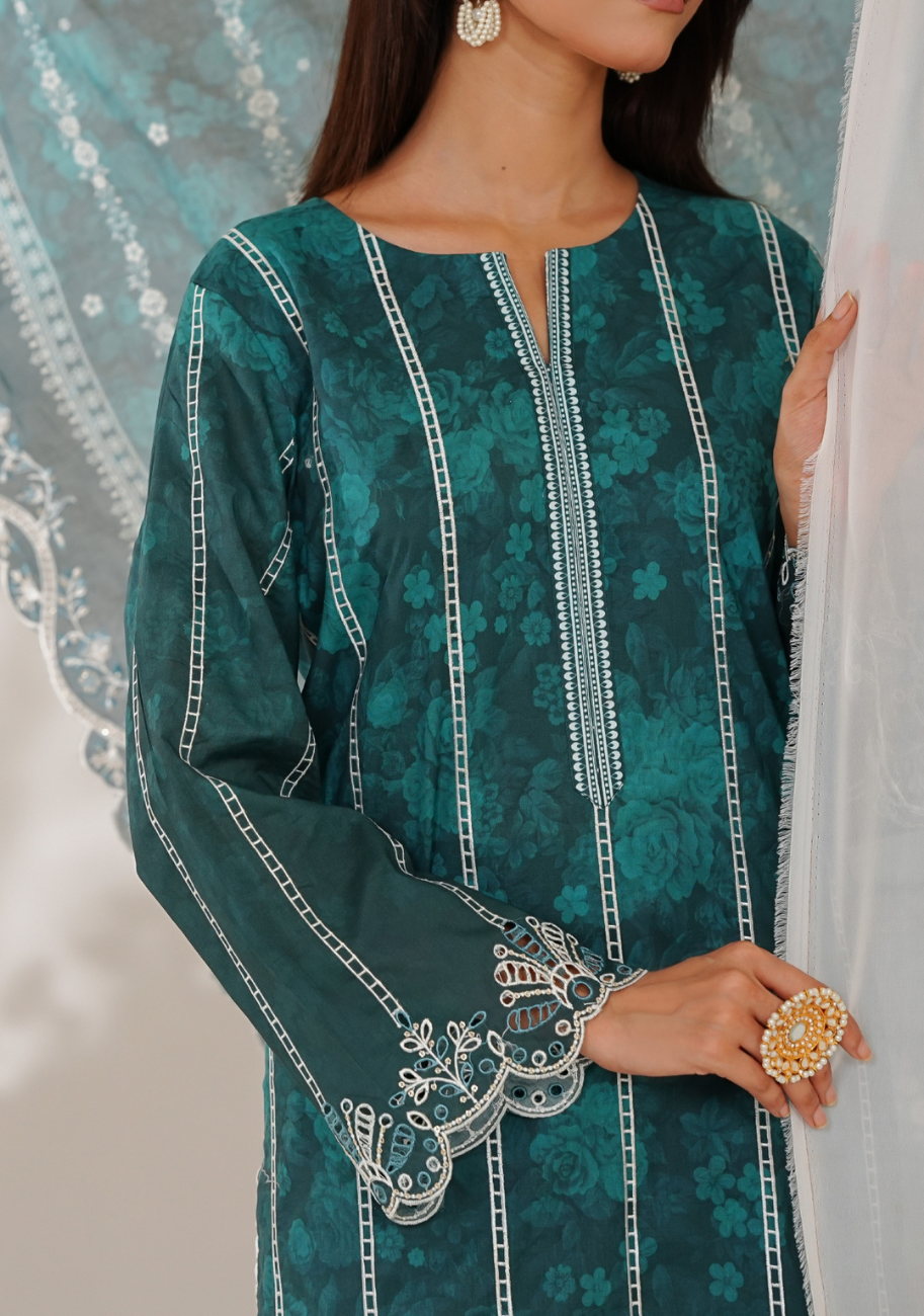 VS-Zynah Chikankari Emroidered 3pc D4