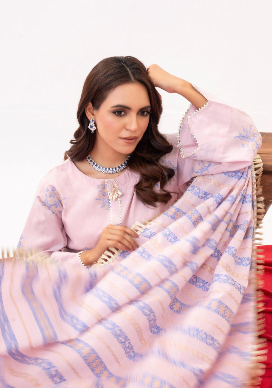 Zesh Women's Printed Jacquard 3pc Suit Vol-2 D5