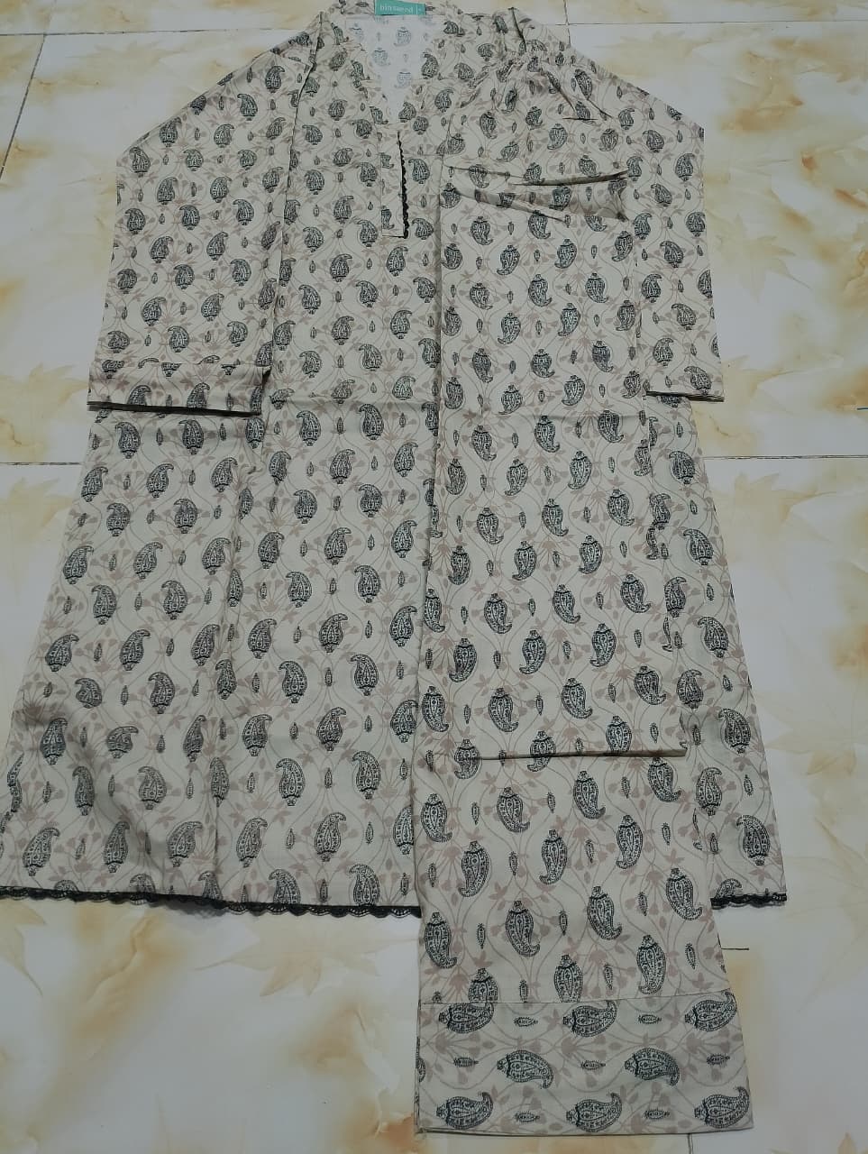 Bin Saeed Luxury Stitched Printed Lawn 2pc Suit D10